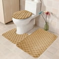 thumbnail image 5 of Hiroekza Bathroom Rug Set with Toilet Cover 3-Pieces - Soft, Non-Slip, Water Absorbent Foam Bath Mats for Home, Bathroom, Restroom Coffee, 5 of 9