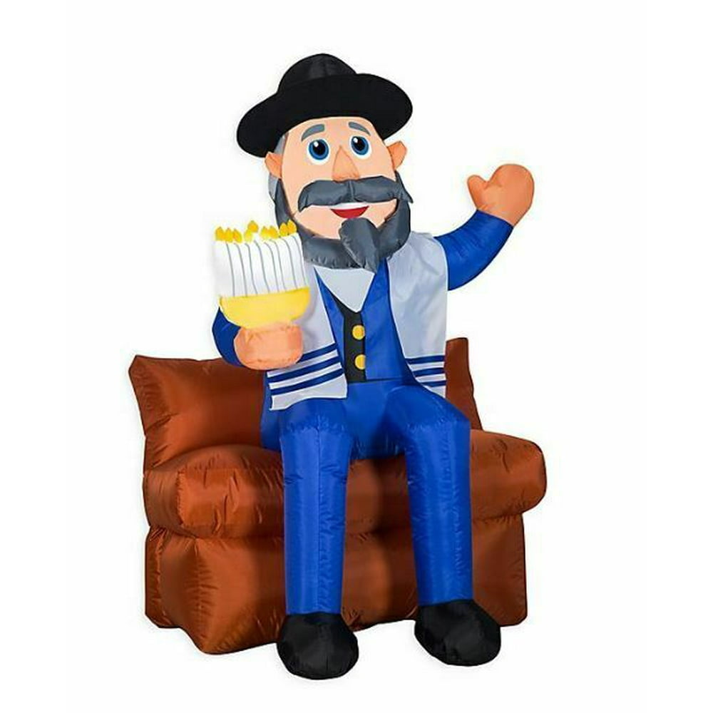 Mensch On A Bench Gemmy Airblown Inflatable Hanukkah Jewish Airblown Inflatable