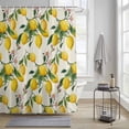 thumbnail image 3 of Summer Yellow Lemons Shower Curtain, Fruits Pink Flower Green Leaf Waterproof Shower Curtain Set with 12 Hooks Lightweight Bath Curtains Fabric Bathroom Decor 48x72 Inches, 3 of 9