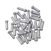 Bike Cable End Caps, Alloy Cable End Crimps, Bike Brake Cable End Tips for Road Mountain Bicycle, Silver, Pack of 100