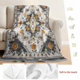 thumbnail image 5 of Orange Grey Boho Blanket Soft Cozy Warm Throw Blanket for Couch, Plush Fuzzy Flannel Fleece Blankets for Sofa, Vintage Southwestern Geometric Ethnic Bed Blankets Lightweight Gifts for Women, 50"x80", 5 of 9