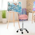 thumbnail image 6 of HomGarden 330lbs Pink Rolling Stool Adjustable Swivel Salon Stool W/Wheels & Back for Home Office, 6 of 9