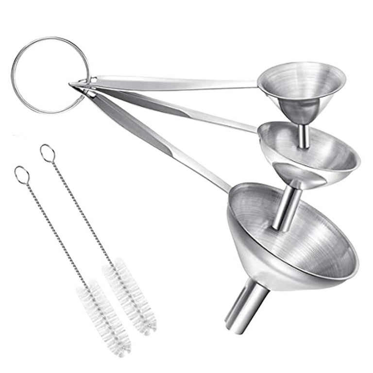 Stainless Steel Mini Funnels for Kitchen use Large Tiny Small Funnel Set of  3 US