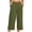 Army Green, variant on Womens Capri Pants Wide Leg Elastic High Waist Loose Fitted Stretchy Yoga Pants Summer Casual Daily Wear Capris with Pockets