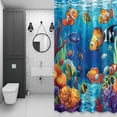 thumbnail image 4 of Summer Ocean Bathroom Shower Curtain, Clownfish Coral Seagrass Underwater World Waterproof Washable Soft Bath Curtain for Bathtub Decor with 12 Hooks&Grommet, 54x78 Inch, 4 of 9