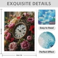 thumbnail image 3 of Diamond Art Kit for Adults, Vintage Clock Floral Arrangement Diamond Painting for Adults Beginners, DIY Diamond Art Painting Kits, 5D Diamond Painting Crafts for Home Decor 12x16 Frameless, 3 of 7