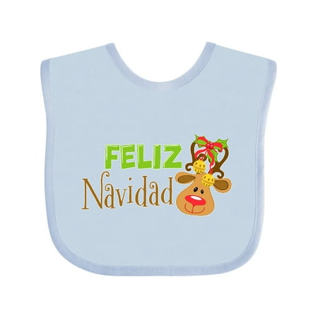 

Inktastic Christmas Feliz Navidad with Cute Reindeer Gift Baby Boy or Baby Girl Bib