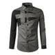 thumbnail image 1 of Camisa y blusa de manga larga con cuello vuelto para hombre, estilo casual, a la moda, con botones ajustados, bloques de color y costuras en contraste, camisa de manga larga con botones para hombre, 1 of 8