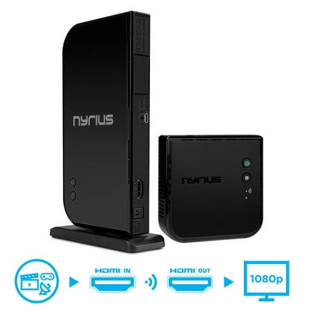 Nyrius ARIES Home HDMI Digital Wireless Transmitter & Receiver for HD 1080p Video Streaming, Cable box, Satellite, Bluray, DVD, PS3, PS4, Xbox 360, Xbox One, Laptops, PC (Best Wireless Hdmi Transmitter And Receiver)