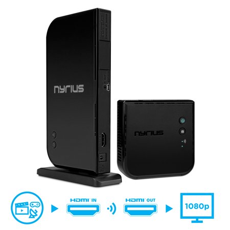 Indoor Video Transmitter Nyrius ARIES Home HDMI Digital Wireless Transmitter & Receiver for HD 1080p Video Streaming, Cable box, Satellite, Bluray, DVD, PS3, PS4, Xbox 360, Xbox One, Laptops, PC (NAVS500) ()