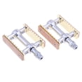 thumbnail image 1 of Pedales de bicicleta fija de aluminio y madera con plataforma plana y rodamientos, con virutas de madera retro. Oro, 1 of 9