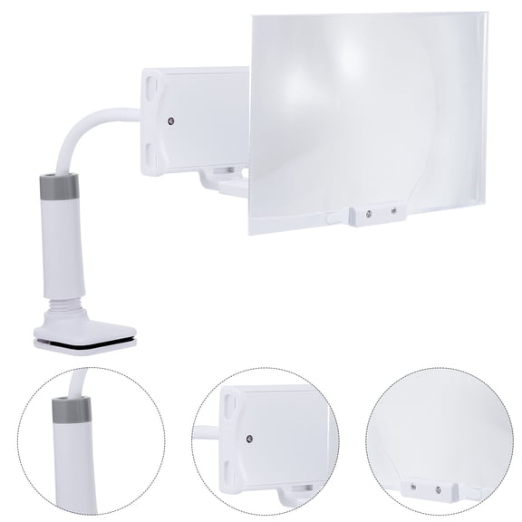 ELAYARD Portable White Phone and Tablet Stand with Adjustable Clamp, Holder for Desk and Travel Use