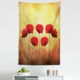thumbnail image 1 of Floral Tapestry, Poppies on Old Aged Retro Featured Backdrop Design Past Days Drama, Fabric Wall Hanging Decor for Bedroom Living Room Dorm, 5 Sizes, Scarlet Pale Yellow, by Ambesonne, 1 of 1