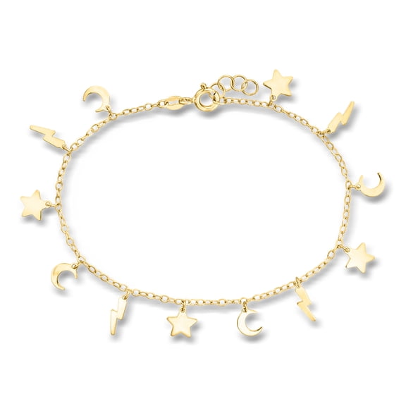 Ross-Simons Italian 10kt Yellow Gold Celestial Symbol Charm Bracelet, Women's, Adult