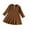 Brown, variant on LUOGENLI Dress Baby Girls Solid Ribbed Autumn Long Sleeve Princess Dress Headbands Clothes Dress for Girls Trendy Summer Short Brown 18-24 Months