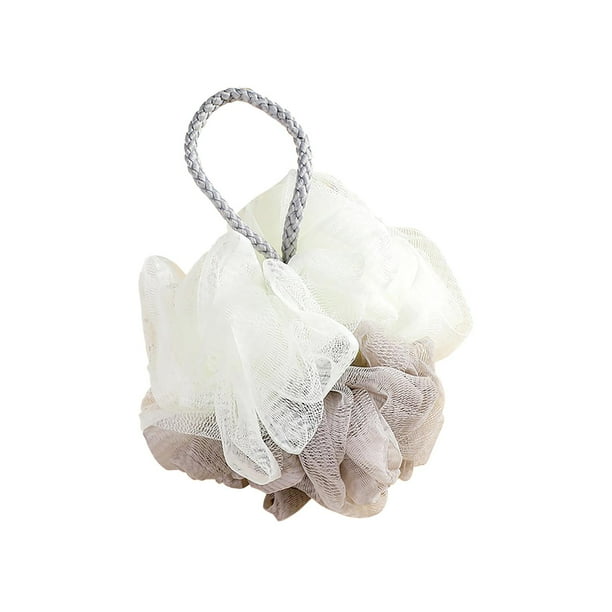 Esponja de baño para fregar el cuerpo, accesorio de baño con cordón, bola de ducha reutilizable suave multiusos, esponja vegetal para Hotel, viajes al Gris Yinane Esponja de baño