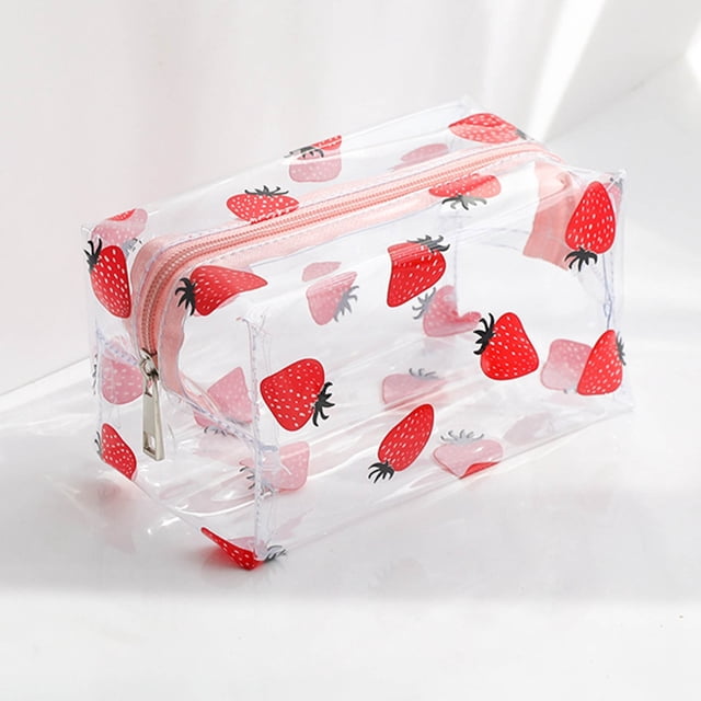 Xihbxyly Neceser Transparente para Maquillaje, Organizador de Viaje Transparente, con Cremallera, Compacto y Portátil, Resistente Al Agua, para Artículos de Tocador y Cosméticos, para Mujer, Tamaño 1