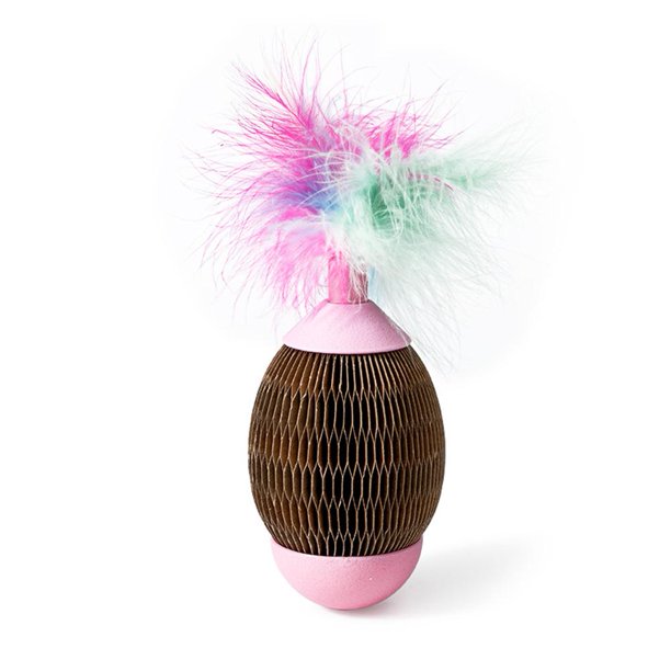 Pet Cat Scratch Board Toys Interactive Grinding Mint Ball Corrugated Paper Grinding Claw Tool Pets Supplies He Qiyong unisex