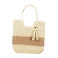 thumbnail image 2 of Bolso de playa para mujer, bolsa informal bohemia, bolsa de viaje transpirable de gran capacidad con beige, 2 of 8