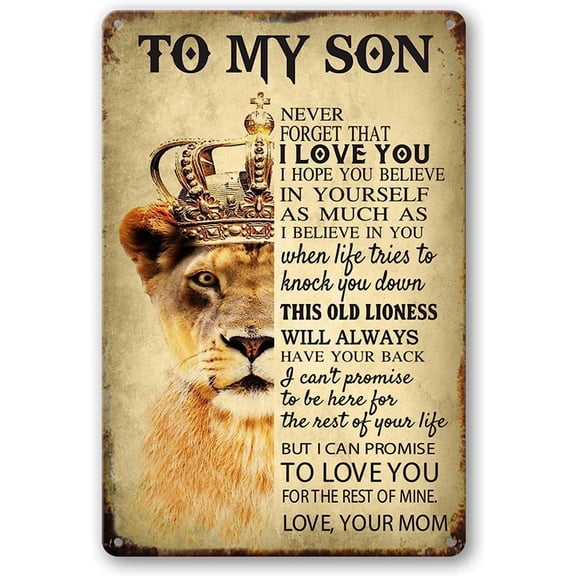 Inspirational Wall Decor Metal Tin Sign Never Forget That I Love You Quote Metal Poster for Bedroom 8x12 Inch
