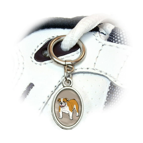 English Bulldog - Pet Dog Oval Shoe Charm
