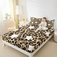 thumbnail image 4 of Feelyou Cartoon Stars Kids Queen Sheet Sets, Western Leopard Print Bed Set, 4pcs, 4 of 7