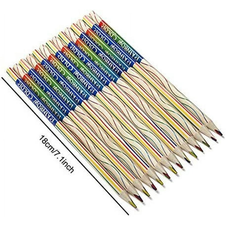 ThEast 30 Pieces Rainbow Colored Pencils, 4 Color in 1 Pencils for Kids, Assorted Colors for Drawing Coloring Sketching Pencils for Drawing Stationery