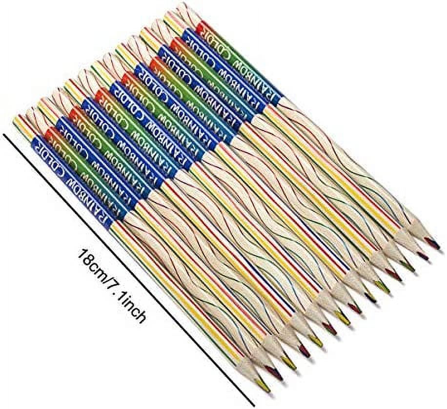ThEast 60 Pieces Rainbow Colored Pencils, 4 Color in 1 Rainbow Pencils for Kids, Assorted Colors for Drawing Coloring Sketching Pencils for Drawing Stationery, Kids Gifts, Bulk, Pre-sharpened - image 3 of 5