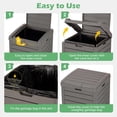 thumbnail image 6 of Outdoor Trash Can with Lid and Drip Tray, Waterproof Resin Hideaway Outdoor Garbage Can, Large Trash Can Outside for Patio, Garage, Backyard, Garden, Deck, Pool, Black (31 Gallon), 6 of 8