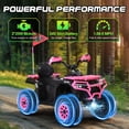 thumbnail image 3 of Kids ATV 4 Wheeler, 24V Ride on Toys with 2 Seater, Electric Car w/ Bluetooth/MP3 ,and Flag,Rose, 3 of 10