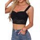 thumbnail image 4 of INSPIRAR CHIC Top de Mujer Floral de Encaje Sin Mangas Y2K Top Corto para Salir Fiesta L Negro, 4 of 6