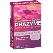 Phazyme Anti-Gas Simethicone Maximum Strength Fast Relief, 24ct, 3-Pack