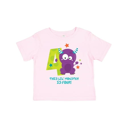 

Inktastic Monster 4th Birthday Gift Toddler Boy or Toddler Girl T-Shirt