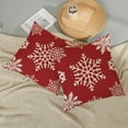 thumbnail image 5 of Christmas Pillow Covers 18x18 Set of 2 Christmas Decor Linen Pillowcase Winter Snowflake Decorations Christmas Throw Pillows Christmas Holiday Decor Outdoor Cushion Covers for Couch Home Decor, 5 of 6