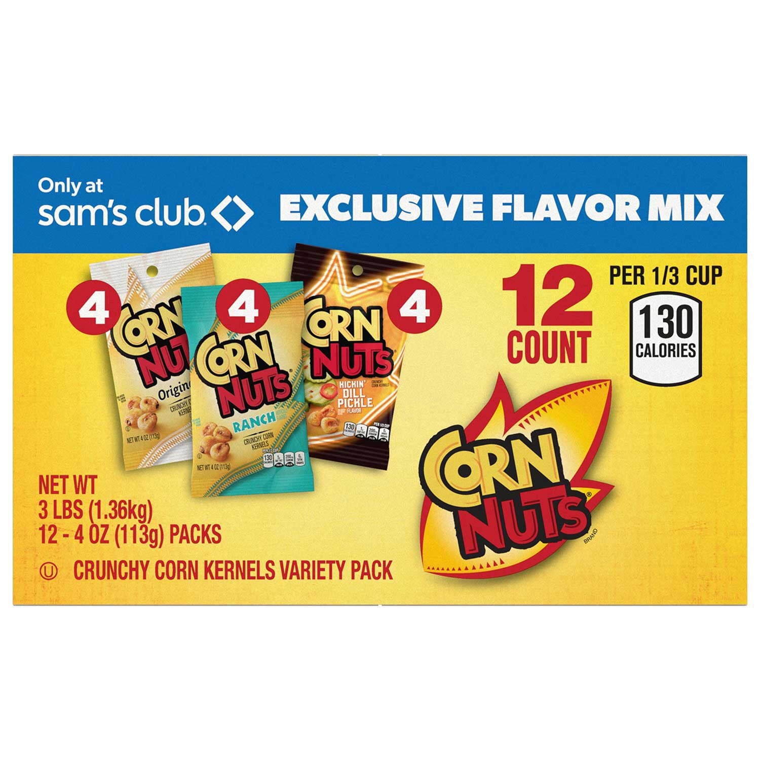 Corn Nuts Crunchy Corn Kernels Variety Pack, 4 oz., 12 pk.