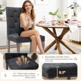 thumbnail image 6 of QuzyAor Tufted Chenille Dining Chair Set of 2 for Home, Solid Wood Legs Upholstered Seat for Kitchen Living Room Farmhouse,&nbsp;Black, 6 of 9
