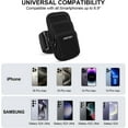 thumbnail image 3 of 3 Pockets Running Phone Armband Holder for iPhone 16 15 14 Pro Max 13 Plus 12 11 XS XR X 8 7 Galaxy S23 Pouch Key Card Bag, Water Resistant Cell Sport Arm Bands Exercise Walking Workout Gym, 3 of 5
