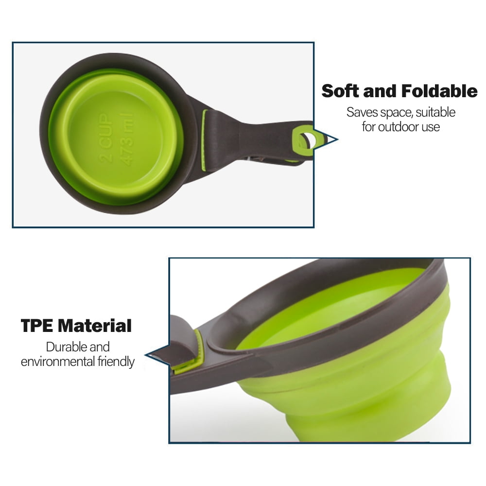 Pet Measuring Cups Dog Food Spoon Collapsible Food Scoop Bowls with