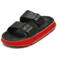 thumbnail image 1 of Women's Comfort Adjustable Double Buckle Flat Sandals Lightweight Footbed Slip on EVA Slippers, 1 of 6