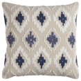 thumbnail image 1 of HomeRoots 403238 Coussin Décoratif Motif Ikat Classique Marine & Beige, 1 of 1