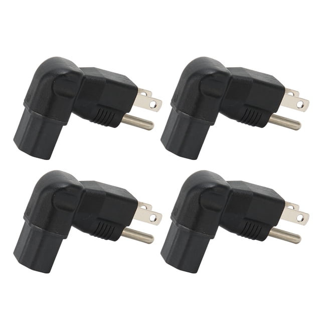 PDU Power Plug Adapter, 5-15P To IEC320 C13 Converter 4pcs 90 Degree Male To Female Standard For Laptop Power Adapters