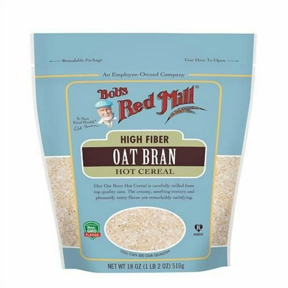 Bobs Red Mill Oat Bran, 18Oz (Pack Of 1) - Non Gmo, Vegan, Kosher - Pack of 2