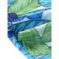 thumbnail image 5 of INSPIRE CHIC Leaves Printed Top for Women's Round Neck Semi-Sheer Crop Tops S Blue, 5 of 5
