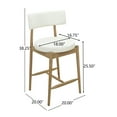 thumbnail image 3 of GDF Studio Modern Counter Stools, Mid Century Height Bar Stools for Bar Kitchen Dining Room, Natural+Beige, Set of 2, 3 of 8