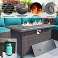 thumbnail image 7 of ALAULM 13 Piece Patio Furniture Set,Wicker Rattan Outdoor Sectional Sofa Set with Gas Fire Pit Table & Coffee Table,Blue, 7 of 7