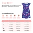 thumbnail image 3 of Fotbe Space Vestido de Dormir para Niñas de 3 a 10 Años, Mangas Cortas, Estilo Princesa, Pijama Camisón con Mangas Voladas-Small, 3 of 6