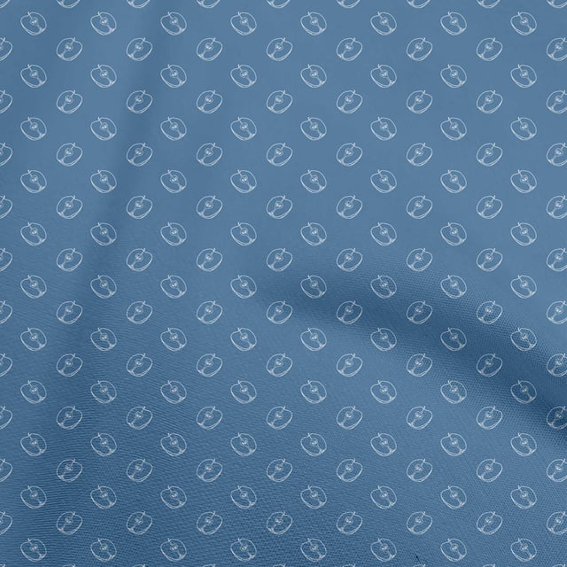 oneOone Polyester Spandex Medium Blue Fabric Fresh Fabric For Sewing Printed Craft Fabric By The Yard 56 Inch Wide