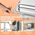thumbnail image 6 of BAOKALER 4 Pack 9QT Foldable Chafing Dish Buffet Set, Stainless Steel Rectangular Food Warmer, Silver Catering Server for Party Banquet Home Use, 6 of 10