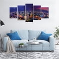 thumbnail image 4 of Cityscape 5 Panels Acrylic Glass Wall Art, Bangkok City Scenery Night Aerial Shot Panorama Busy Urban Roads Buildings, Accent for Living Room, Bedroom, Dorm, 60" x 30", Indigo Dried Rose, by Ambesonne, 4 of 5