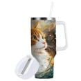 thumbnail image 2 of DIXRUYEE Steel Water Bottles Tumbler Creative Radiant Cat Pattern 40oz/30oz, 2 of 9
